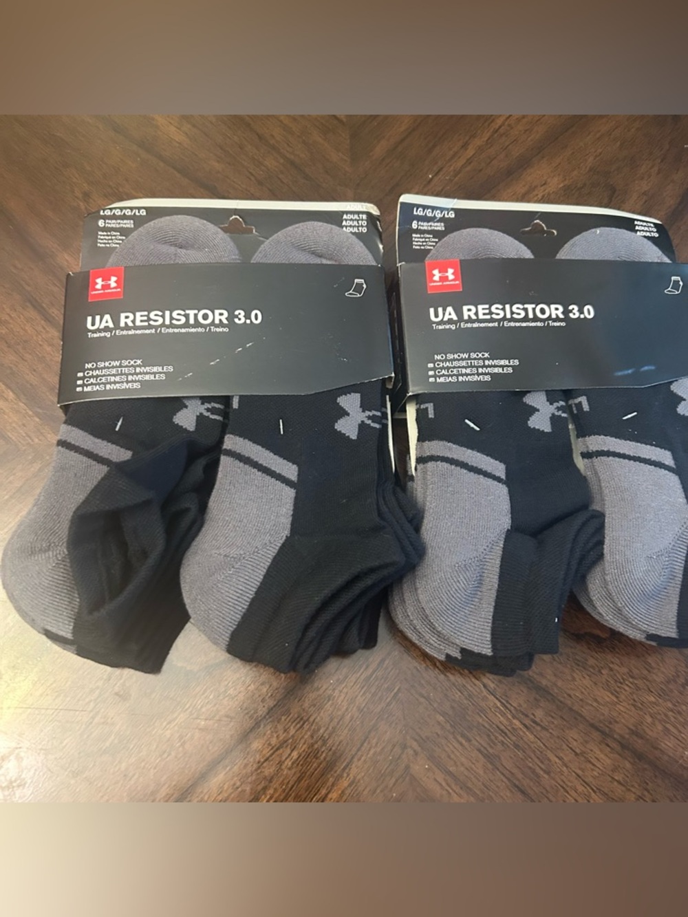 Under Armour Adult Resistor 3.0 No Show Socks, Multipairs  (6-Pairs) 2 packs Lg